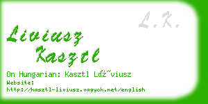 liviusz kasztl business card